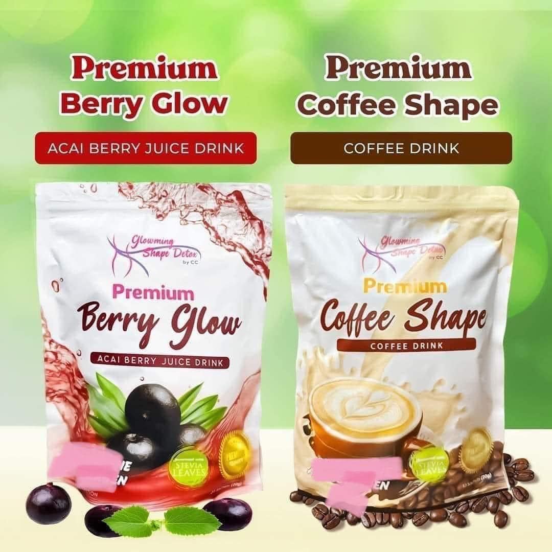 Glowming Shape Detox Premium Berry Glow & Coffee Combo  10 sachets each 