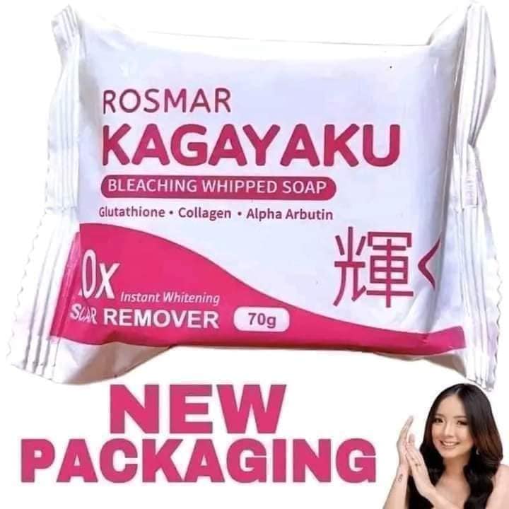 3X Rosmar Kagayaku Bleaching Whipped Soap 10X Instant Whitening 70g Each