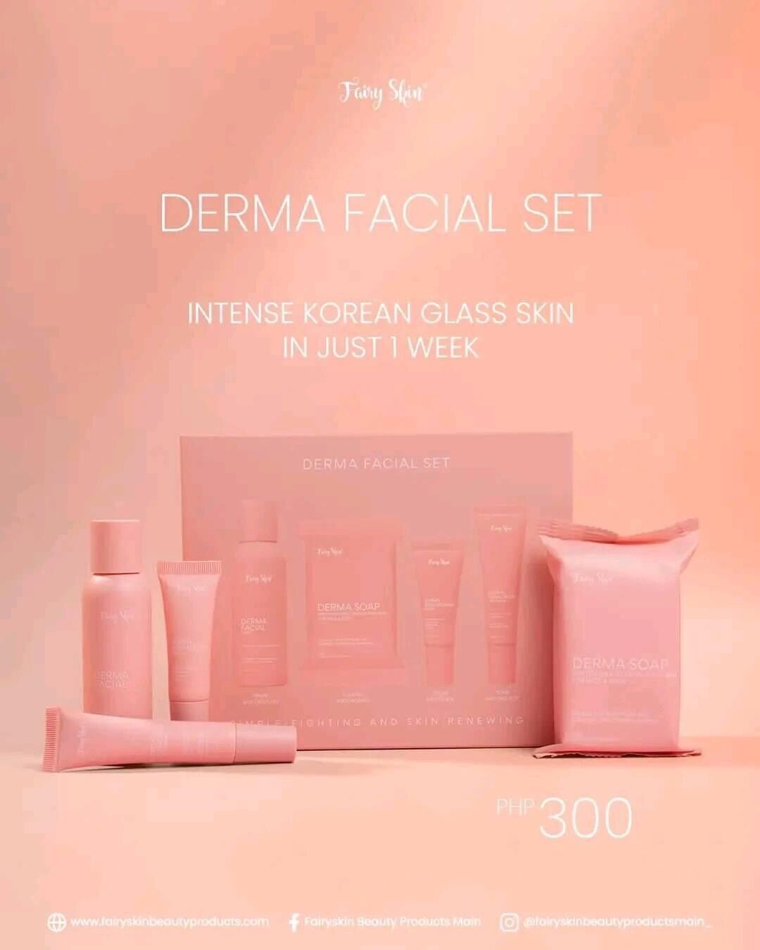 Derma Facial Set instant Korean Glass Skin Pimple Fighting & Skin Renewing Set