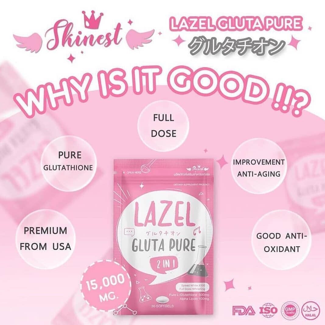 Lazel Gluta Pure 2 in 1 Glutathione Anti Aging Antioxidants Whitening