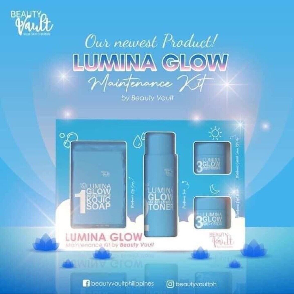 Lumina Glow Maintenance Set By Beauty Vault. Authentic