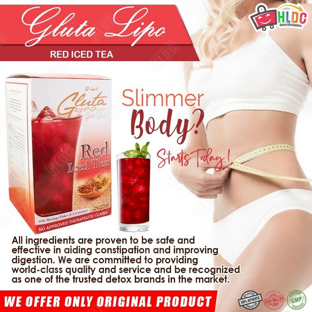 New Glutalipo RED ICED TEA 10 Sachets Original