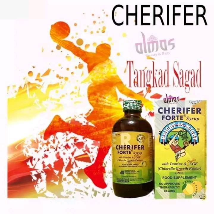 Cherifer Forte Syrup Fortified with Zinc with Taurine and Double Chlorella Growth Factor + Zinc Orange Flavor 120ml